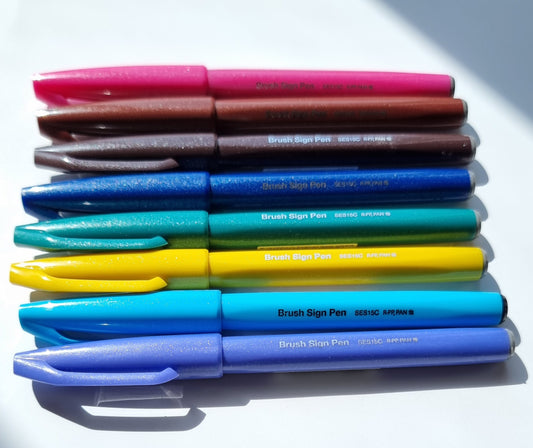 Pentel Sign Pen Flexible Brush Tip Marker Set - 12 Pack