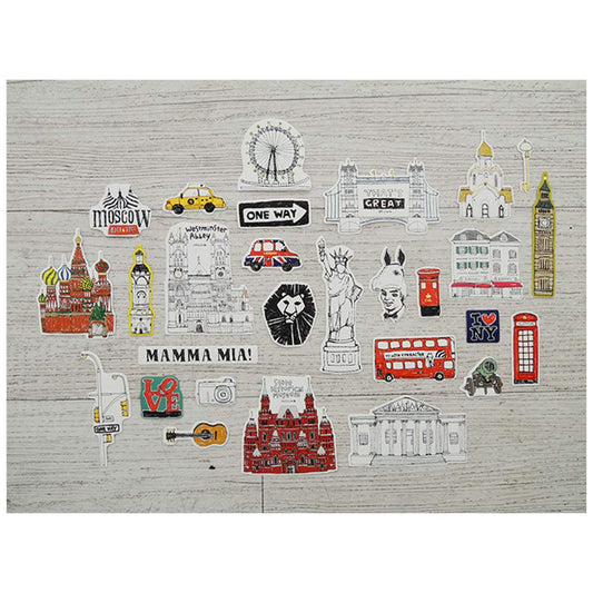 Suatelier Some Place Travel Flake Stickers