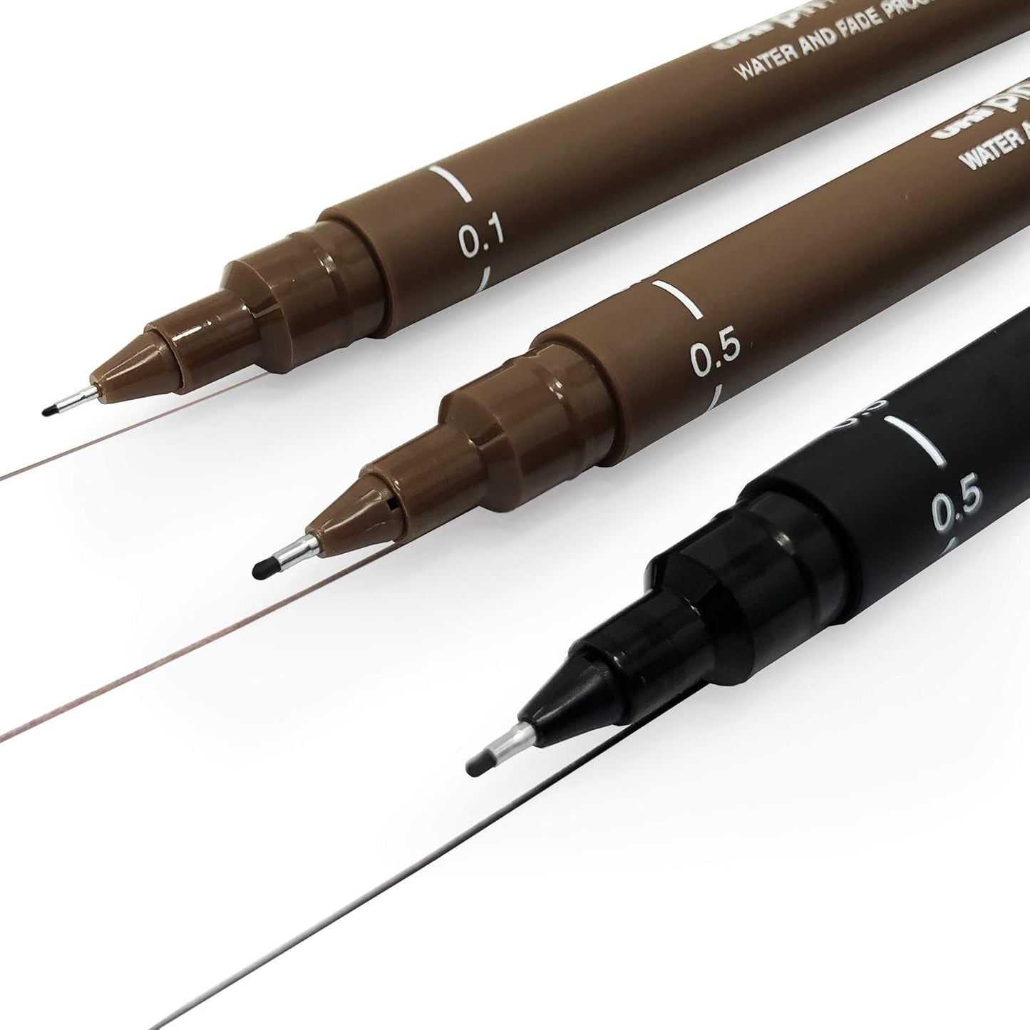 Uniball Uni Pin Fine Liner - Sepia & Black (pack of 3)