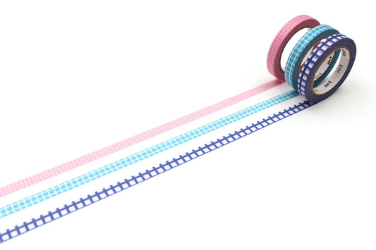 Kamoi Kakoshi Co. Ltd. MT masking tape -DecoSlim - Grid X 3