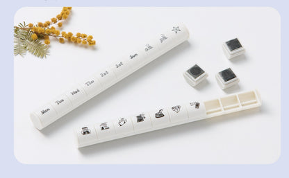 Shachihata Nototo 10 All-in-One Stick Mini Stamp Set