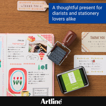 Shachihata Multi-design Rotating Rubber Decoration Stamp