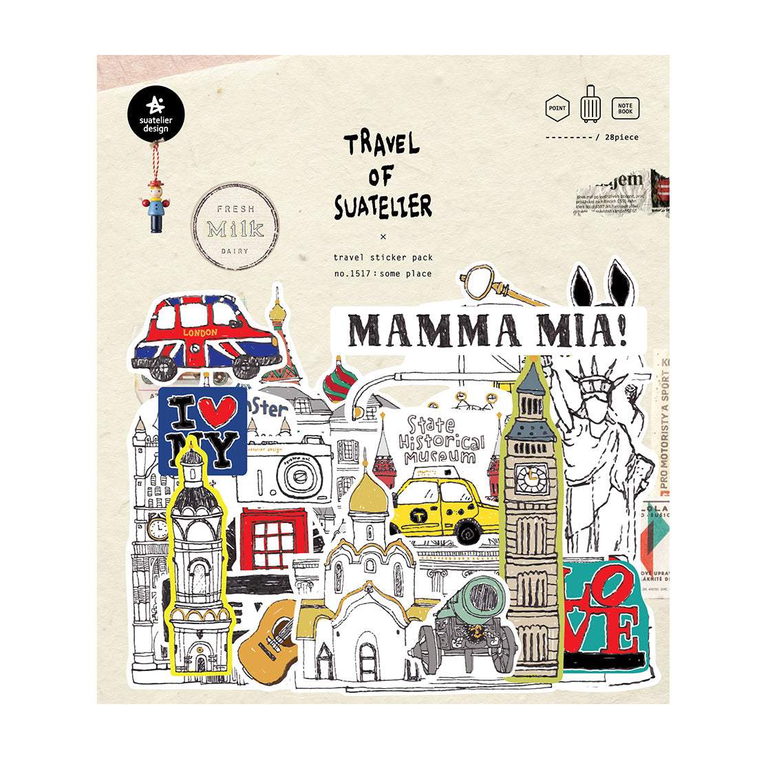 Suatelier Some Place Travel Flake Stickers
