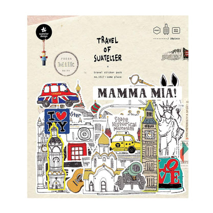 Suatelier Some Place Travel Flake Stickers