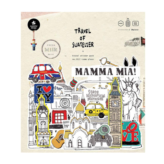 Suatelier Some Place Travel Flake Stickers