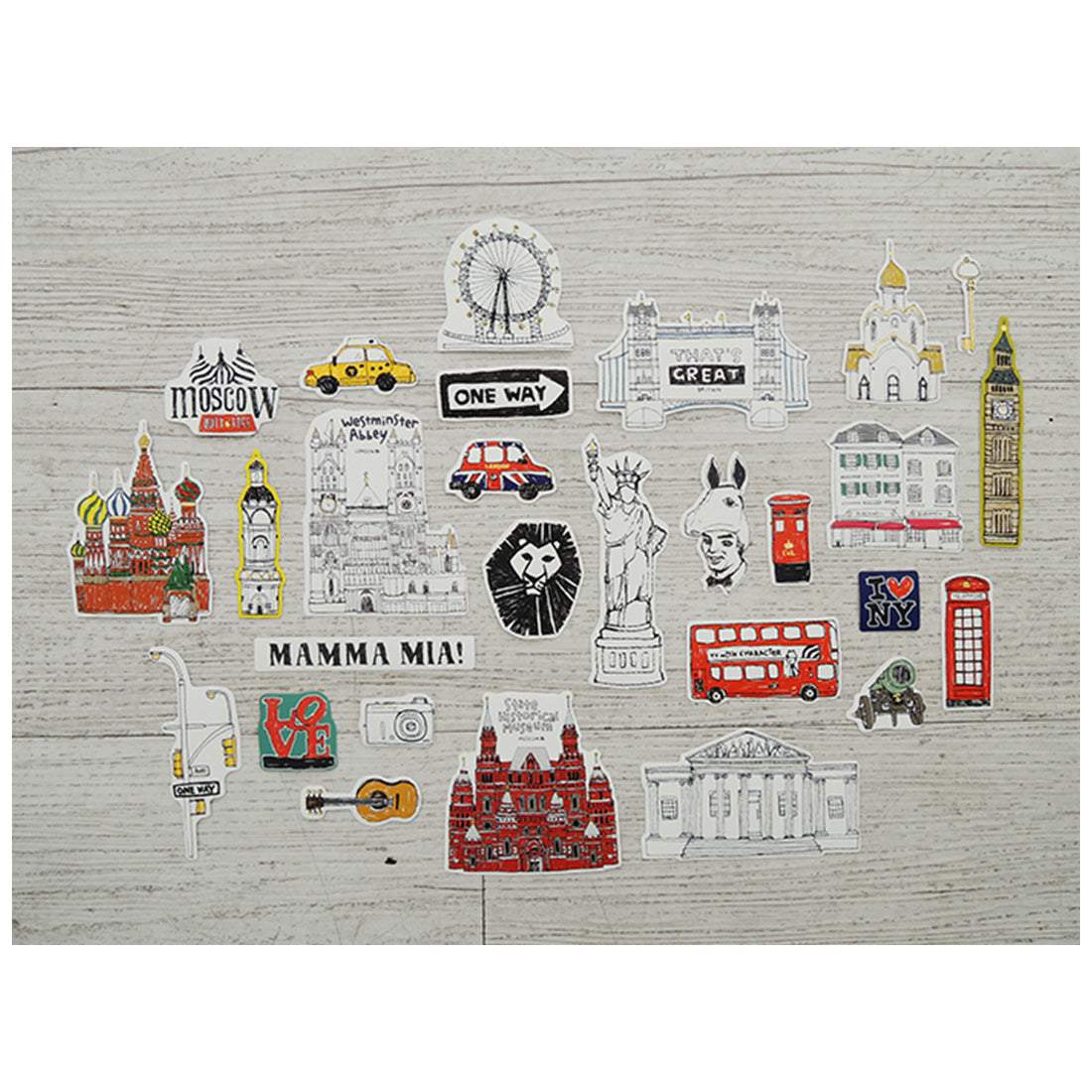 Suatelier Some Place Travel Flake Stickers