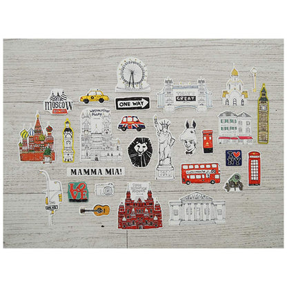 Suatelier Some Place Travel Flake Stickers