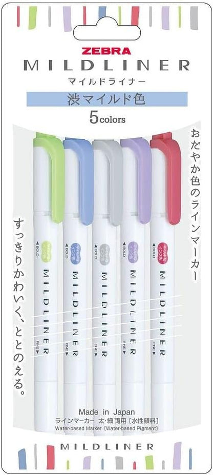 Zebra Mildliner Chisel tip (Pack of 5)